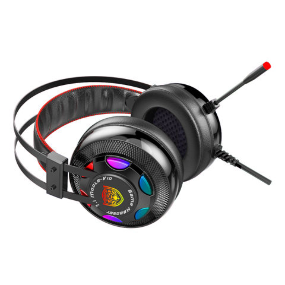 Diadema Gamer Rgb Microfono V10